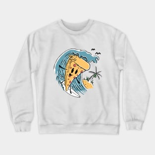 Surfing With Pizza Crewneck Sweatshirt